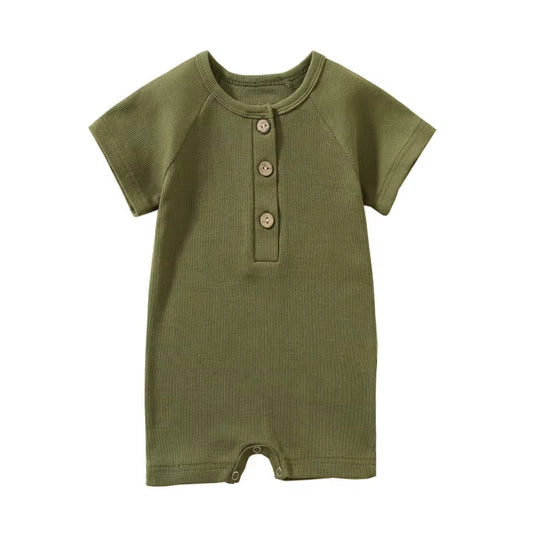 Babyromper i Ribbad Bomull