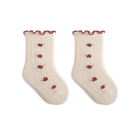 Babystrumpor med Volangkant