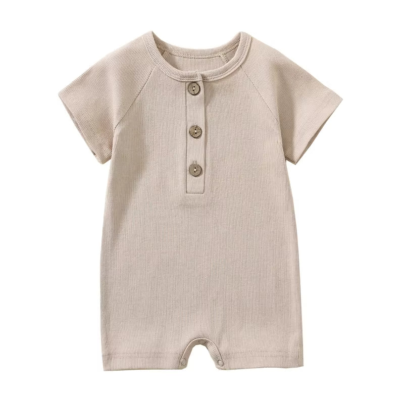 Babyromper i Ribbad Bomull