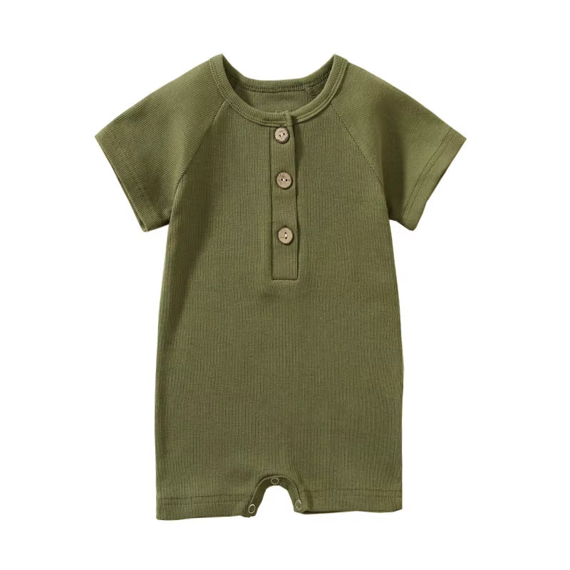 Babyromper i Ribbad Bomull