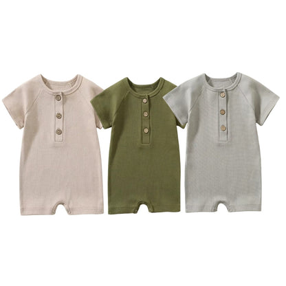 Babyromper i Ribbad Bomull